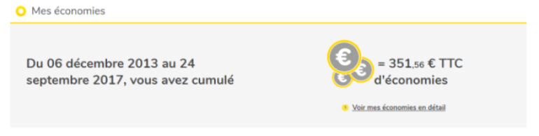 Ecran mes économies Direct Energie